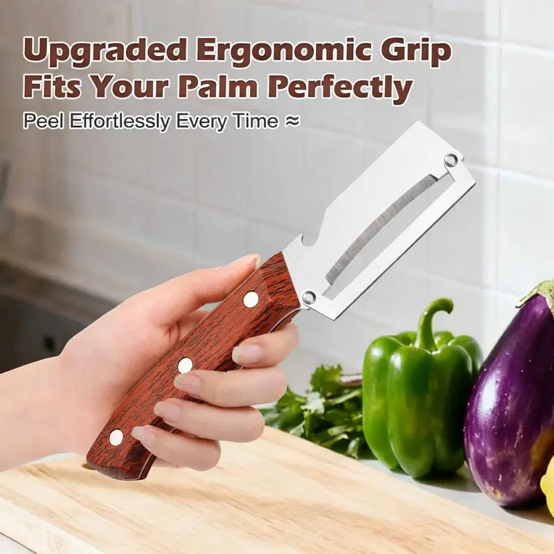 Pikanzo™  Wooden-Handled Stainless Steel Shredder and Peeler (Offer)