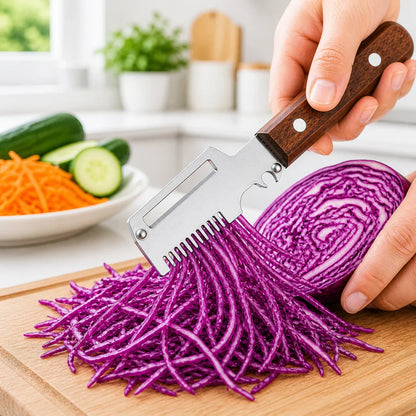 Pikanzo™  Wooden-Handled Stainless Steel Shredder and Peeler