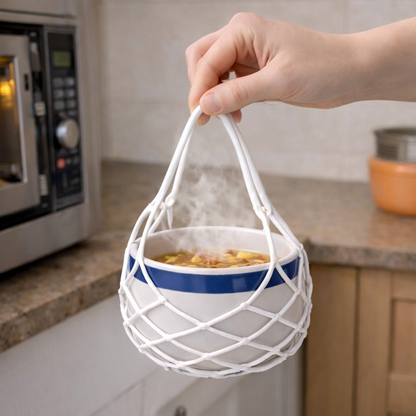 🍲 Pikanzo™ 2-in-1 Zero-Void™ Silicone Mesh Bag & Heat-Resistant Trivet Mat for Hot Bowls