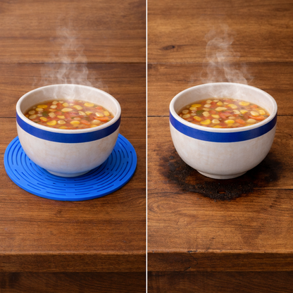 🍲 Pikanzo™ 2-in-1 Zero-Void™ Silicone Mesh Bag & Heat-Resistant Trivet Mat for Hot Bowls