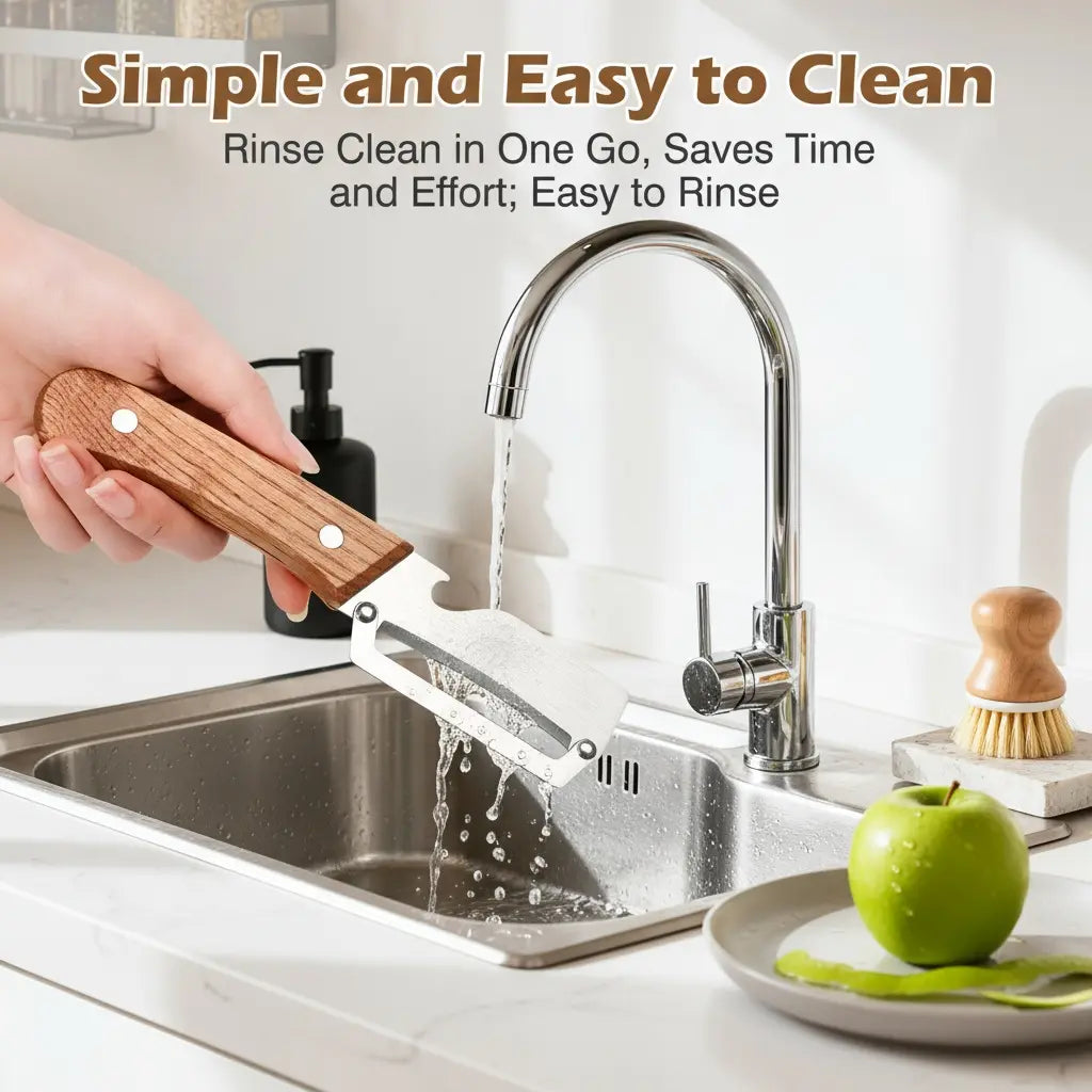 Pikanzo™  Wooden-Handled Stainless Steel Shredder and Peeler (Offer)