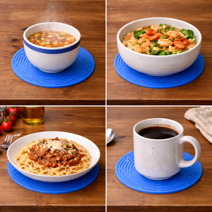 🍲 Pikanzo™ 2-in-1 Zero-Void™ Silicone Mesh Bag & Heat-Resistant Trivet Mat for Hot Bowls