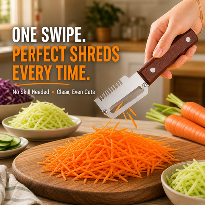 Pikanzo™  Wooden-Handled Stainless Steel Shredder and Peeler