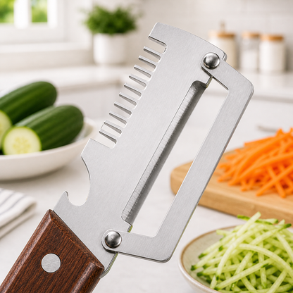 Pikanzo™  Wooden-Handled Stainless Steel Shredder and Peeler