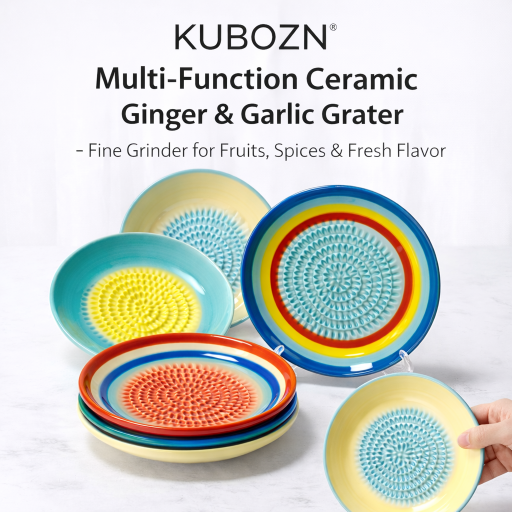 Pikanzo™ Handmade Ceramic Ginger & Garlic Grater – Fine Grinder for Fruits, Spices & Fresh Flavor 🅱︎
