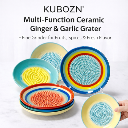 Pikanzo™ Handmade Ceramic Ginger & Garlic Grater – Fine Grinder for Fruits, Spices & Fresh Flavor 🅱︎