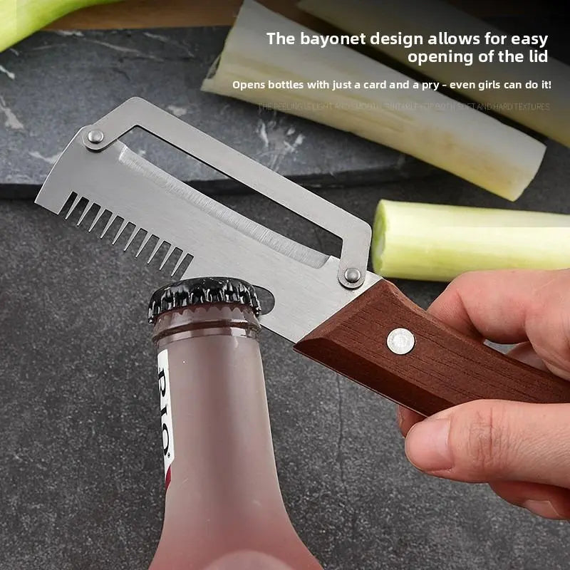 Pikanzo™  Wooden-Handled Stainless Steel Shredder and Peeler (Offer)