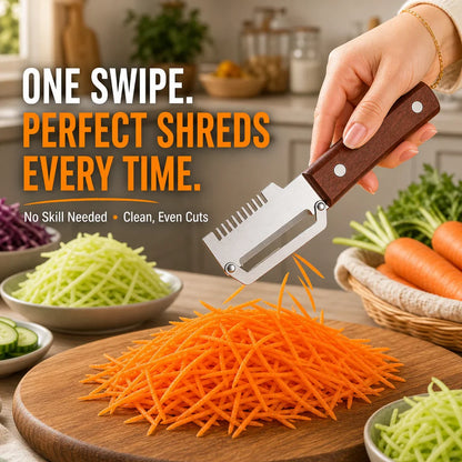 Pikanzo™  Wooden-Handled Stainless Steel Shredder and Peeler