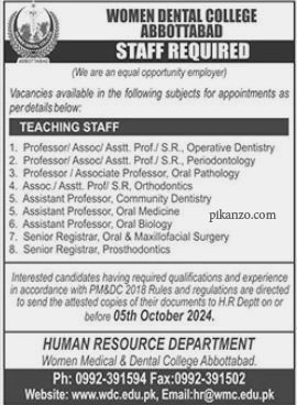 Women Medical & Dental College Jobs in Abbottabad September 2024